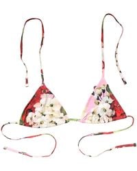 Dolce & Gabbana - Multicolor Floral Triangle Bikini Top Swimwear - Lyst