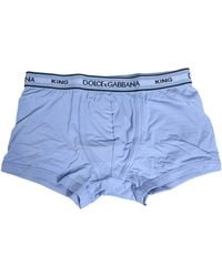 Dolce & Gabbana - Light Blue Cotton Men Regular Boxer Underwear - Lyst
