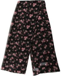 Dolce & Gabbana - Black Silk Floral Chiffon Long Stole Scarf - Lyst