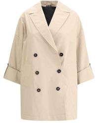 Brunello Cucinelli - Midi Trench Coat - Lyst