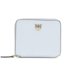 Pinko - Blue Calf Leather Bos Taurus Wallet - Lyst