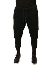 Dolce & Gabbana - Black Cotton Jogger Cargo Sweatpants Pants - Lyst