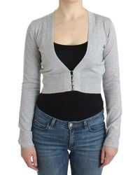 Roberto Cavalli - Cropped Vneck Cardigan - Lyst