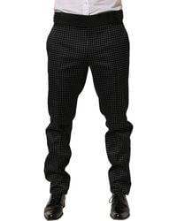 Dolce & Gabbana - Black Polka Dot Cotton Dress Trouser Pants - Lyst