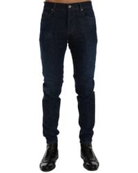 Frankie Morello - Blue Cotton Slim Fit Jeans - Lyst