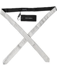 Dolce & Gabbana - White Black Patterned Silk Adjustable Men Necktie Tie - Lyst