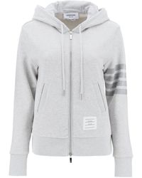 Thom Browne - 4-Bar Hoodie With Zipper And - Lyst