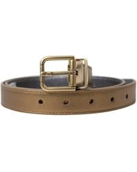 Dolce & Gabbana - Metallic Calf Leather Metal Buckle Belt - Lyst