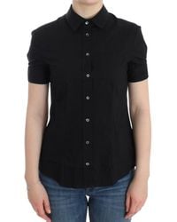 John Galliano - Black Cotton Shirt Top - Lyst