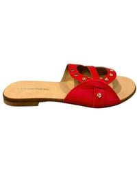 Borbonese - Red Leather Sandal - Lyst