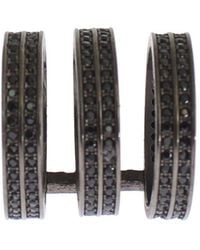 Nialaya - Black Cz Rhodium 925 Silver Ring - Lyst