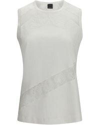 Pinko - White Cotton Sleeveles T - Lyst
