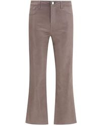 L'Agence - Beige Cotton Casual Pants - Lyst