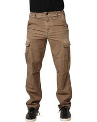 Dolce & Gabbana - Brown Mid Waist Cargo Straight Trouser Pants - Lyst