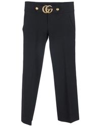 Gucci - Black Viscose Dress Pants - Lyst