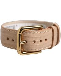 Dolce & Gabbana - Textured Leather Buckle Belt Strap Bracelet Calf - Lyst