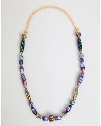 Dolce & Gabbana - Murano Glass Beads Brass Chain Jewelry Necklace - Lyst