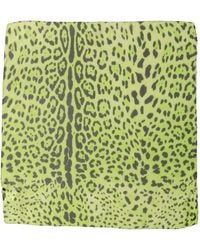 Dolce & Gabbana - Green Leopard Print Silk Square Foulard Scarf - Lyst
