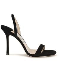 Jimmy Choo - Black Calf Leather Bos Taurus Stiletto Heel Sandals - Lyst