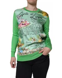 Dolce & Gabbana - Silk Granita Al Limone Long Sleeves Sweater - Lyst