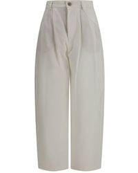 Brunello Cucinelli - Beige Silk Casual Pants - Lyst
