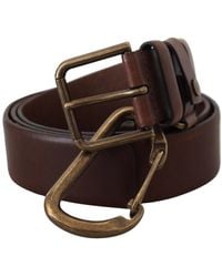 Dolce & Gabbana - Elegant Leather Belt With Metal Buckle - Lyst