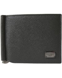 Dolce & Gabbana - Calf Leather Bifold Logo Plaque Card Holder Wallet - Lyst