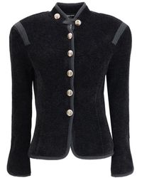 Giorgio Armani - Silk Blazer With Decorative Metal Shank Buttons - Lyst