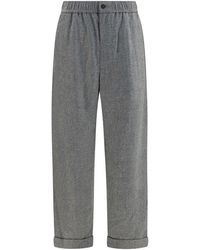 Giorgio Armani - Gray Wool Oves Aries Casual Pants - Lyst