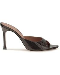 AMINA MUADDI - Brown Calf Leather Bos Taurus Stiletto Heel Sandals - Lyst