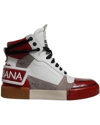 Dolce & Gabbana - Leather High Top Sneakers Shoes - Lyst