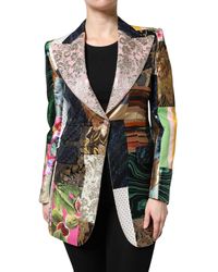 Dolce & Gabbana - Multicolor Floral Patchwork Jacquard Jacket - Lyst