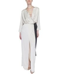 Sandro Ferrone - Beige Polyester Dress - Lyst