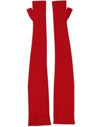 Dolce & Gabbana - Red Wool Knitted Fingerless Elbow One Length Gloves - Lyst