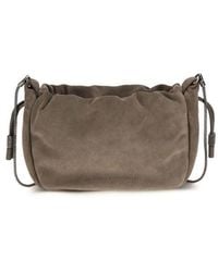 Brunello Cucinelli - Brown Calf Leather Bos Taurus Shoulder Bag - Lyst