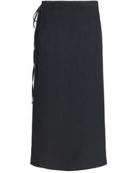 Calvin Klein - Black Viscose Long Skirt - Lyst