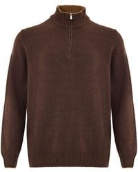 Gran Sasso - Brown Wool Turtleneck - Lyst