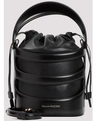 Alexander McQueen - Black The Rise Leather Bucket Bag - Lyst
