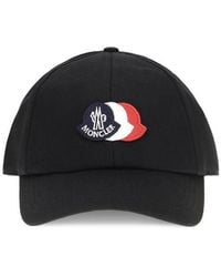 Moncler - Black Cotton Cap (baseball Hat) - Lyst