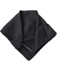 Dolce & Gabbana - Black Polka Dots Silk Square Handkerchief Scarf - Lyst