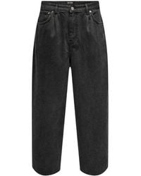 Only & Sons - Black Cotton Relaxed Fit Jeans - Lyst