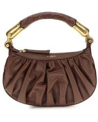 Balmain - Brown Calf Leather Bos Taurus Shoulder Bag - Lyst