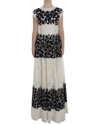 Dolce & Gabbana - Floral Lace Ricamo Long Ball Maxi Dress - Lyst