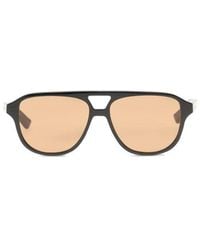 McQueen - Brown Acetate Sunglasses - Lyst