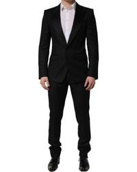 Dolce & Gabbana - Black Wool Slim Fit Formal 2 Piece Men Suit - Lyst