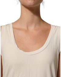 Aniye By - Beige Viscose Sleeveless Round Neck Tank Top - Lyst
