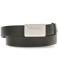 Fendi - Black Calf Leather Bos Taurus Regular Belt - Lyst
