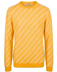 Malo - Orange Linen Men Sweater - Lyst