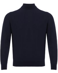 Colombo - Blue Navy Cashmere Mock Neck Sweater - Lyst