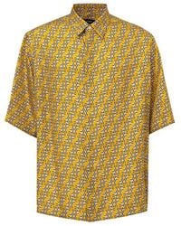 Fendi - Yellow Silk Shortsleeve Shirt - Lyst